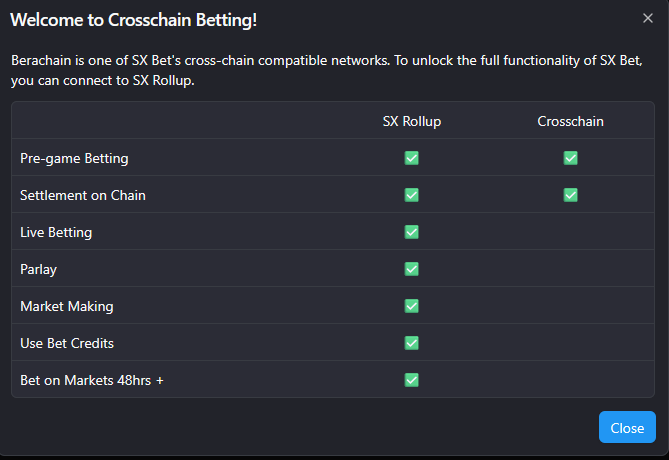 sx bet crosschain vs native