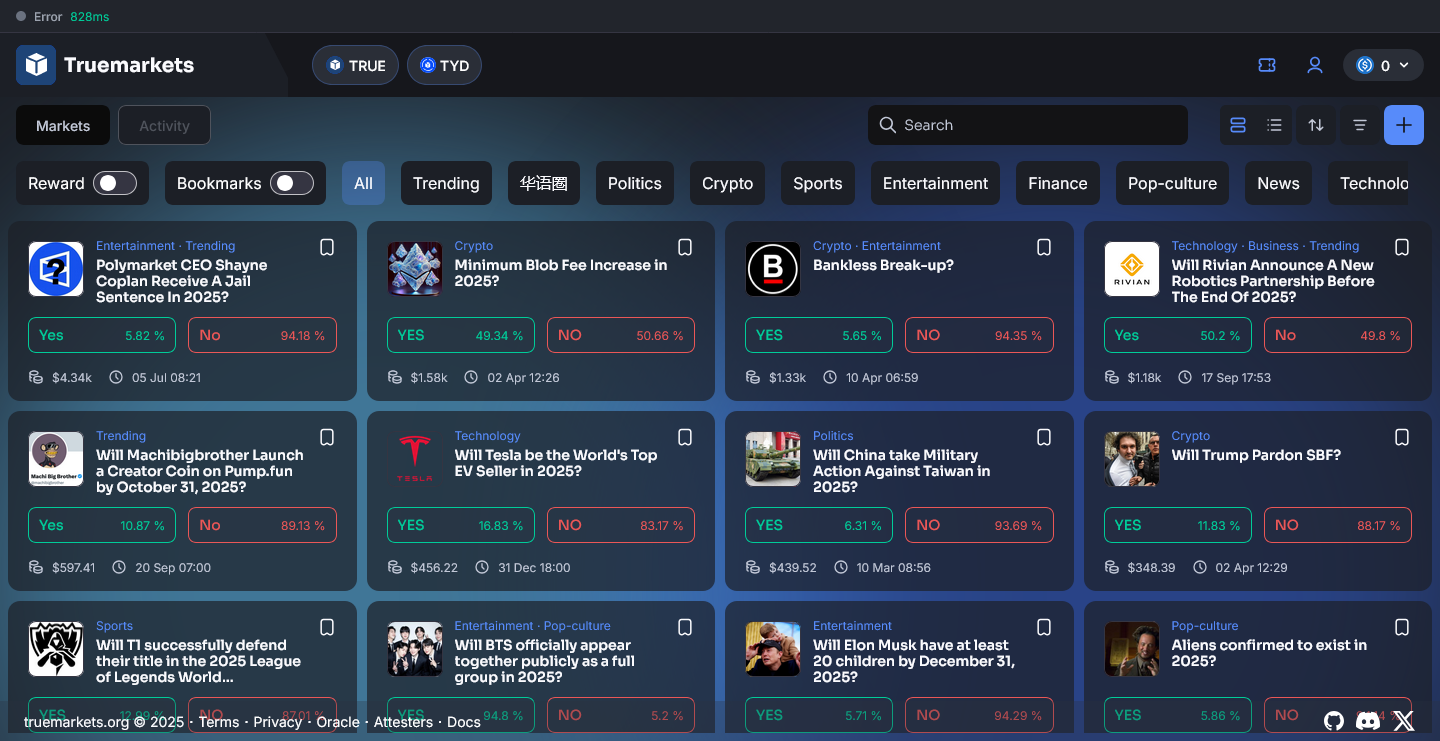 TrueMarkets Screenshot 1