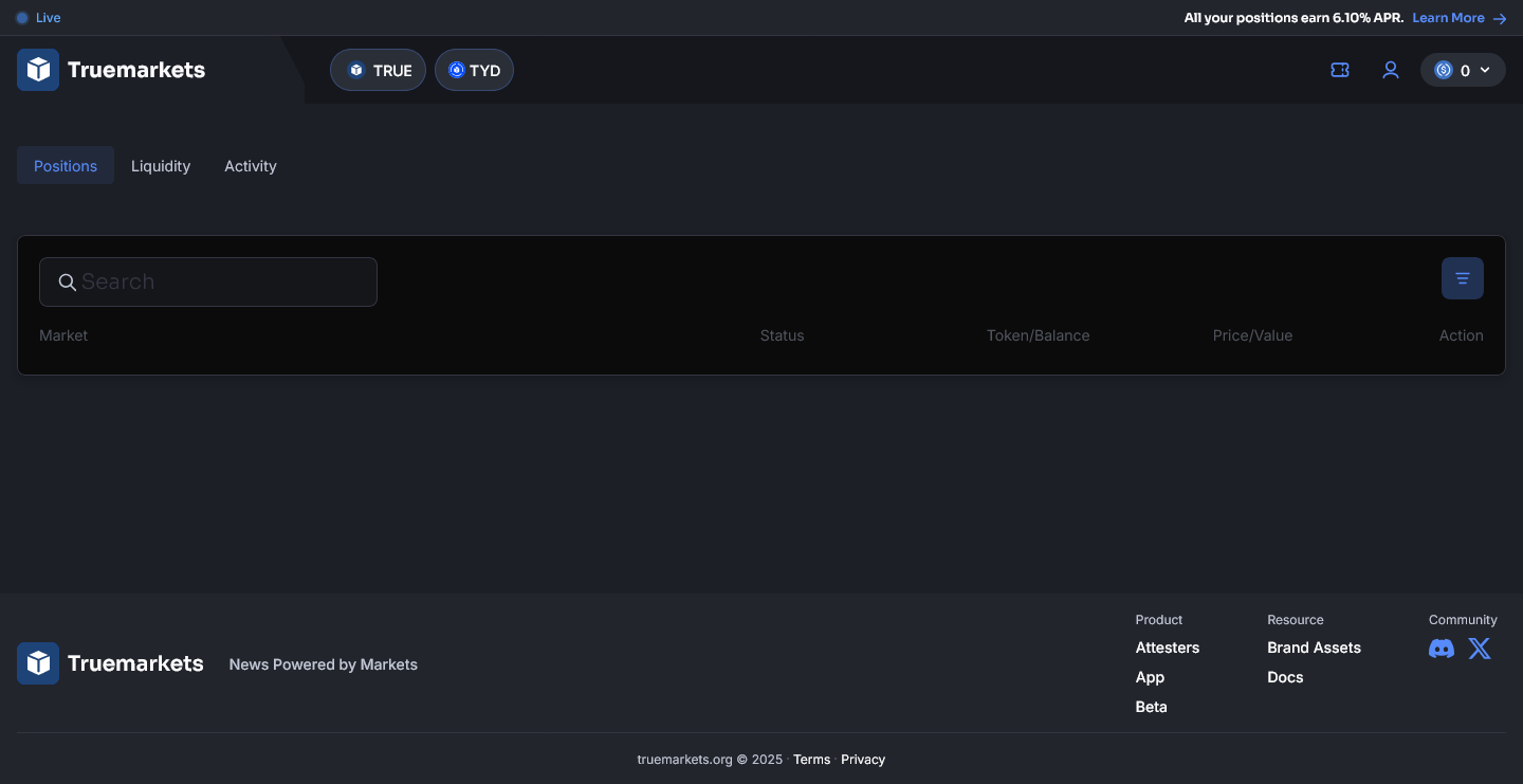 TrueMarkets Screenshot 2