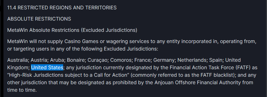 Can you play metawin in the us