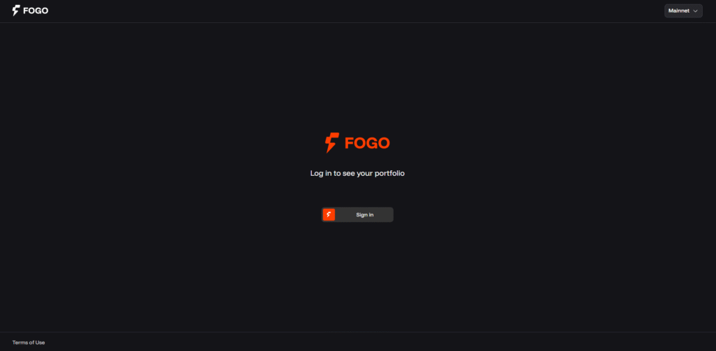 Fogo Blockchain Sign in